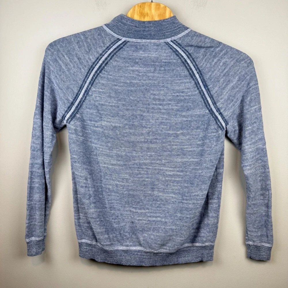 Tommy Bahama Linen Blend Quarter Zip Sweater Mens Reversible Pullover Mock Neck
